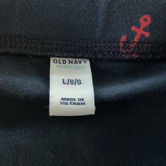 Old Navy Short Pencil Skirt Womens L Navy Blue Red Anchors Stretch Pull On - Picture 6 of 8